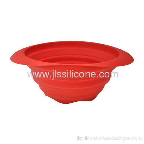 Kitchen Tools Silicone Folded Bowl With Holes On Bottom For Wash 